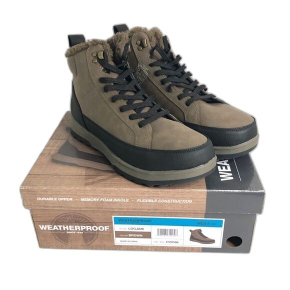 WEATHERPROOF LogJam Boots Men’s Size 12 Brown Black NIB Hiking Outdoor Shoes - Picture 14 of 14
